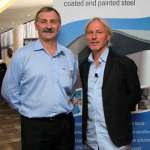 Architect, Peter Stutchbury, right, with Wayne Miller, regional general manager, BlueScope Steel Southern Africa, at a recent presentation.
