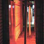 The special furnace at the Vitrex plant in Boksburg fuses glass to sheet steel at over 800 degrees Celsius