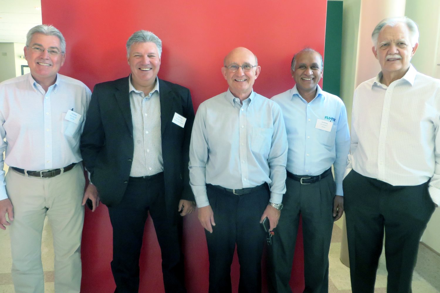 The new board (fltr): Gary van Eyk (Sun Ace); Ronnie Kruger (Marley Pipe Systems); Tony Dean (Rare Plastics); CP Bandaru (Flotek); Jan Venter (CEO).  Absent were Chairman Benhard Mahl (Safripol) and Gerhard Kotzee (DPI Plastics).