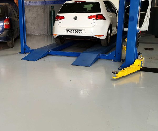 a.b.e. flooring products used to upgrade concrete floors at tyre fitment centre