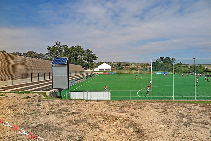 steep sports fields use Terraforce retaining walls