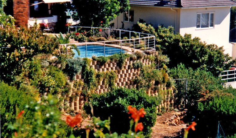 retaining wall to install a pool and patio at Clifton Cape Town