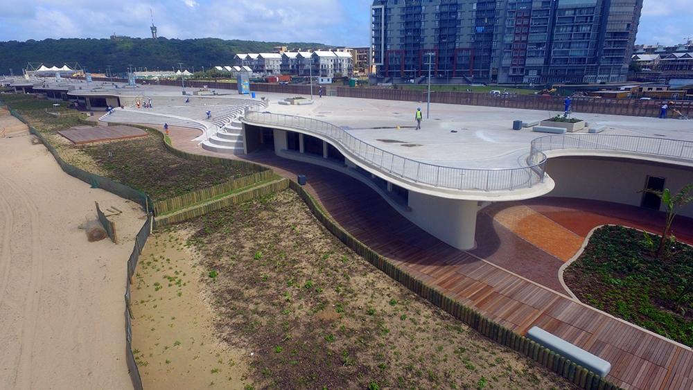 Durban beachfront promenade curvature repairs