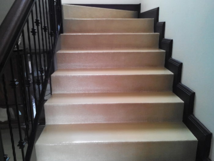 Valencia – A seamless swirled marbled finish floor screed stairs