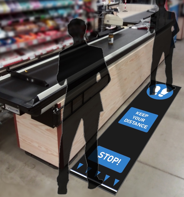 social distance floor mat for shopping check out