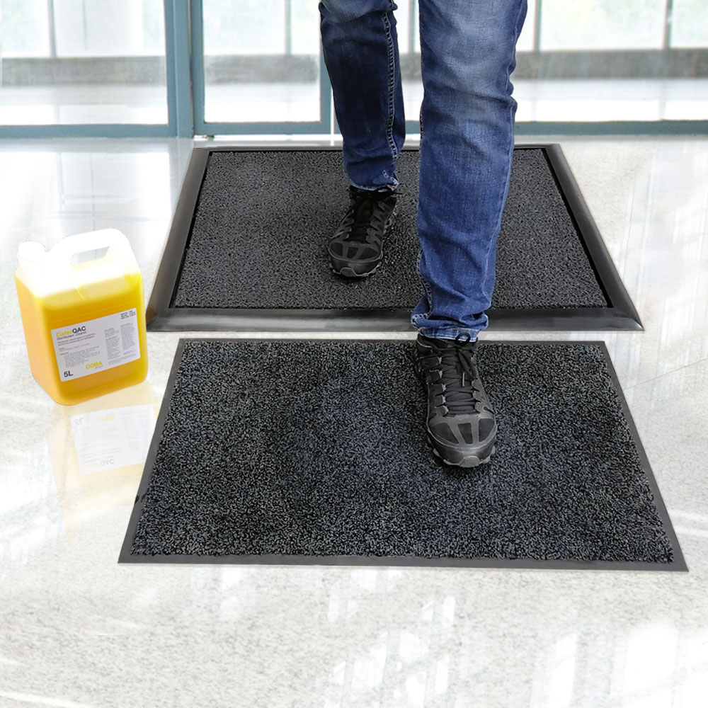 Tackle cross-contamination at the door with disinfectant mats