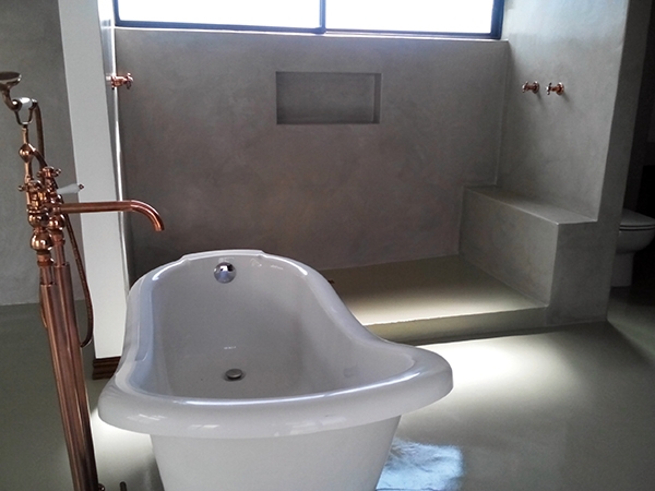 stucco plaster in bathroom