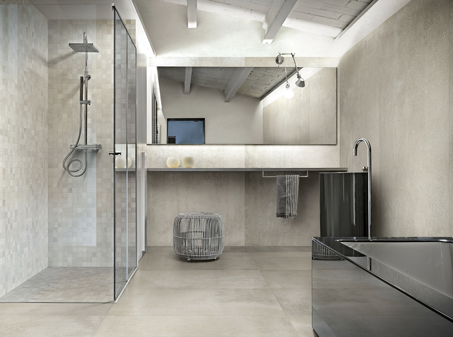 bathroom large big floor and wall tiles with shower and vanity