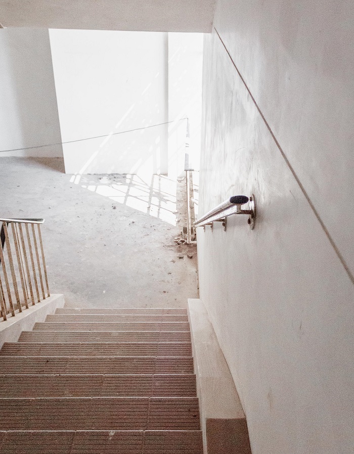 abe - duralite on stairwell wall