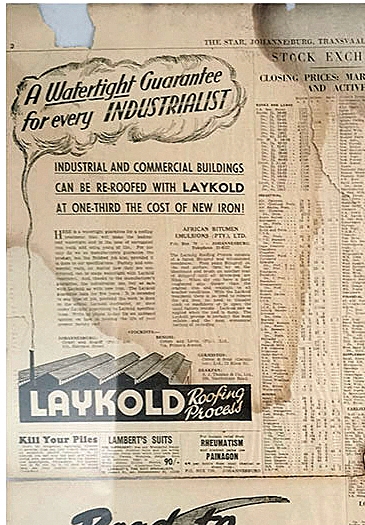 1941 newspaper advert laykold