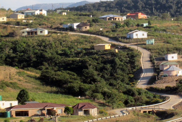 completed access road at rural community settlement near the R61 Route through the Transkei